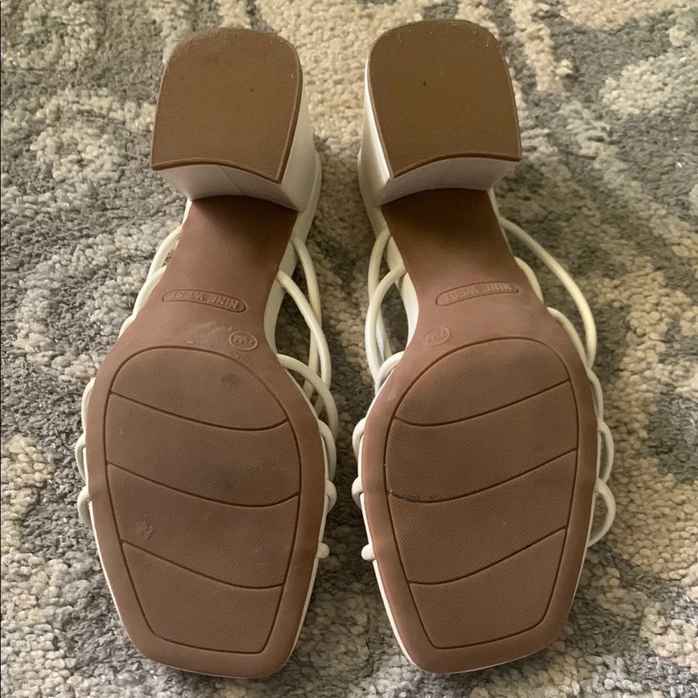 Nine West White High Heel Sandals - Picture 2 of 3